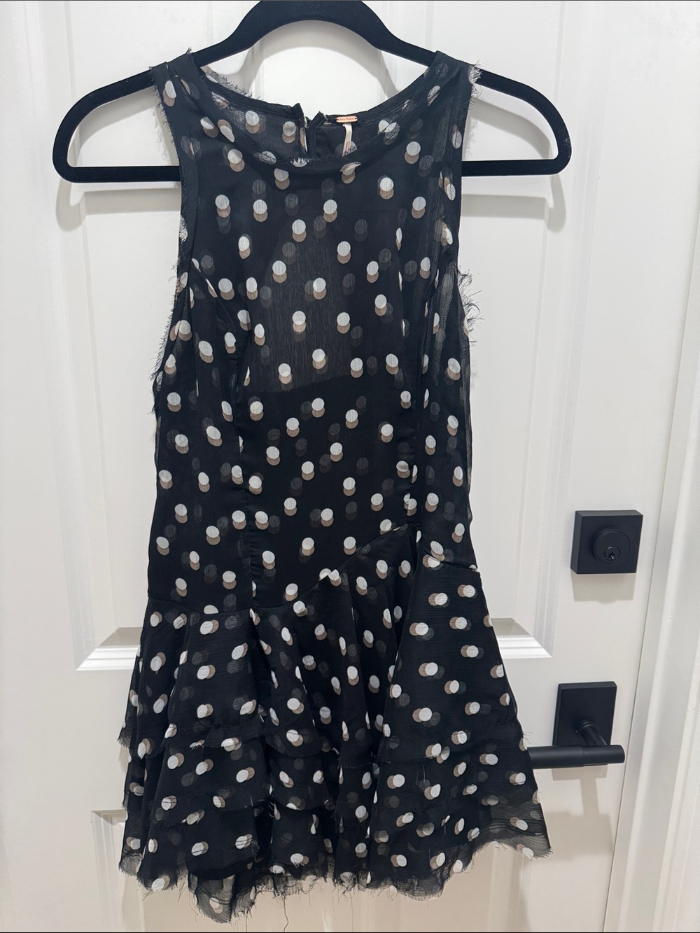 Women’s Free People Black Polka Dot Tiered Dress